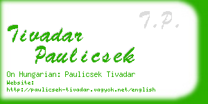 tivadar paulicsek business card